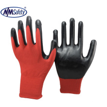 NMSAFETY white liner dipped Purple Smooth  Nitrile on Palm Work Glove